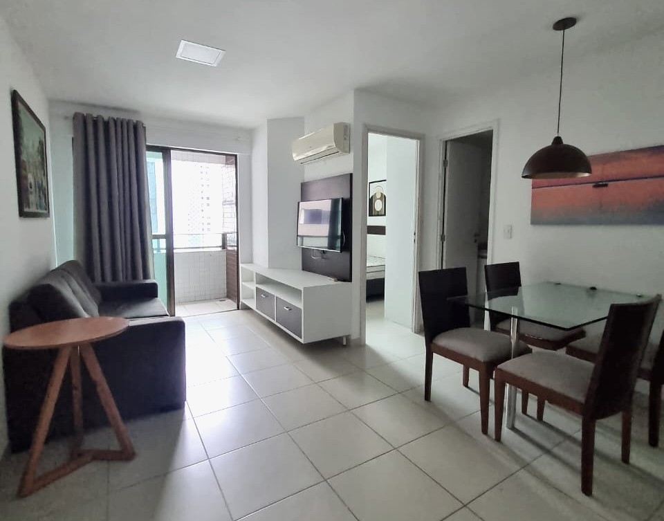 FLAT  1 quarto Locação Mobíliado - Varanda - Boa Viagem