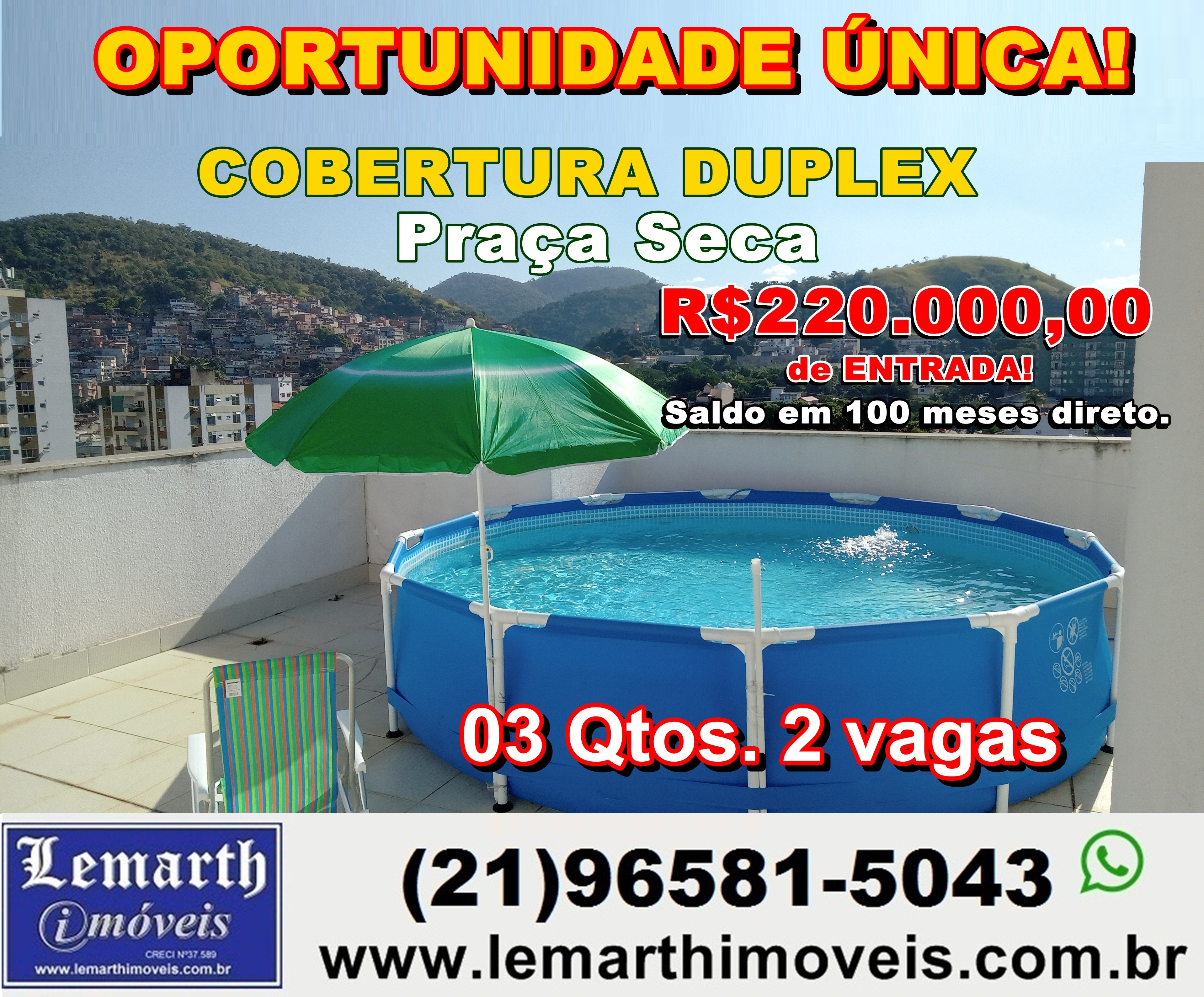 Cobertura duplex - Venda, Praça Seca, Rio de Janeiro, RJ