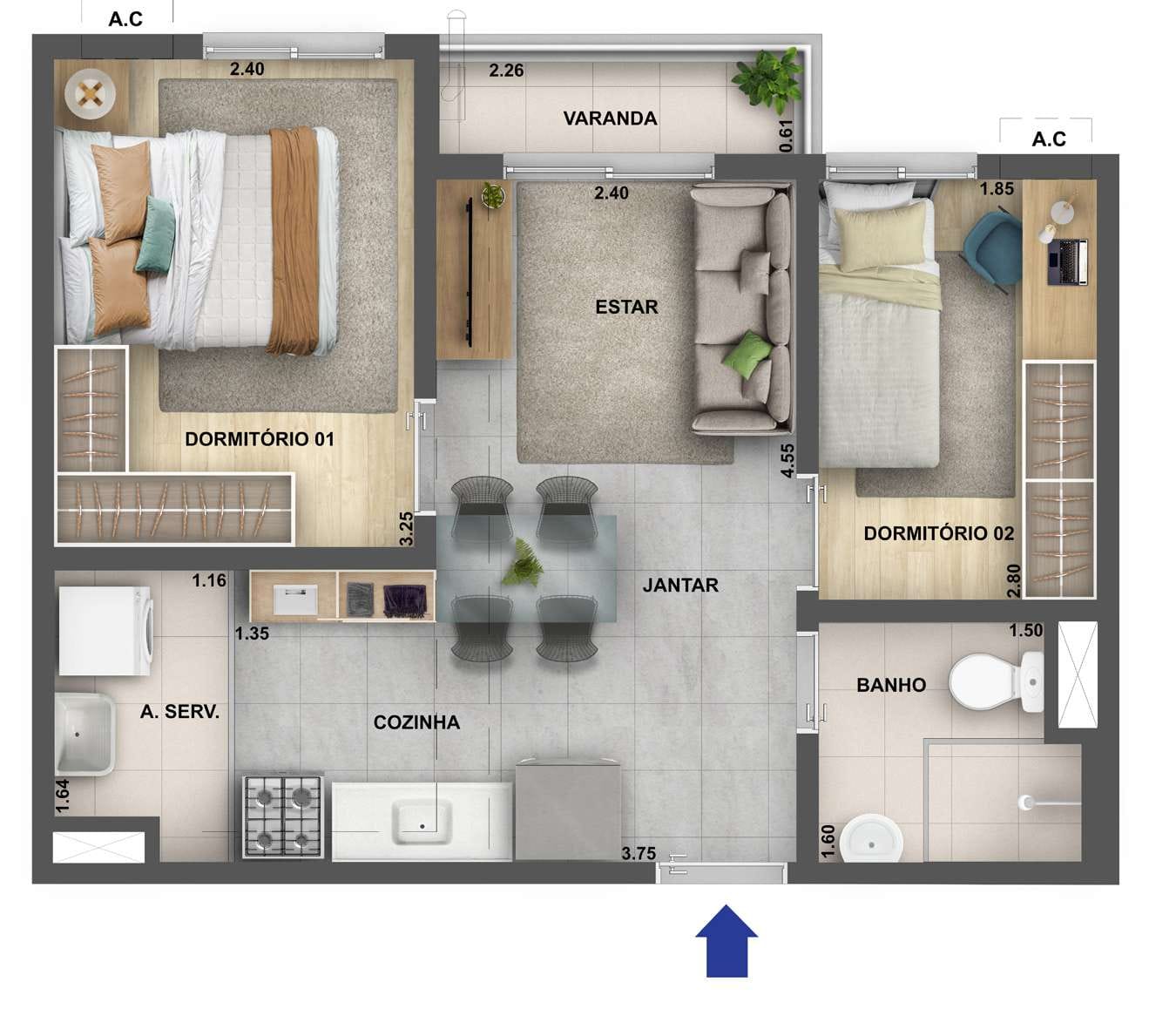 NOVA OLARIA RESIDENCIAL - CURY - APARTAMENTOS COM 2 QUARTOS E LAZER COMPLETO