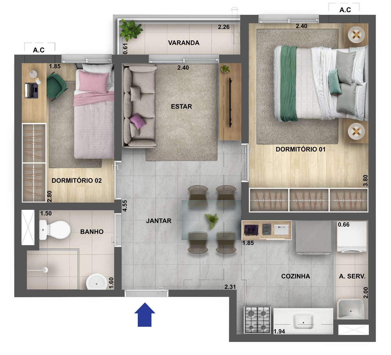 NOVA OLARIA RESIDENCIAL - CURY - APARTAMENTOS COM 2 QUARTOS E LAZER COMPLETO