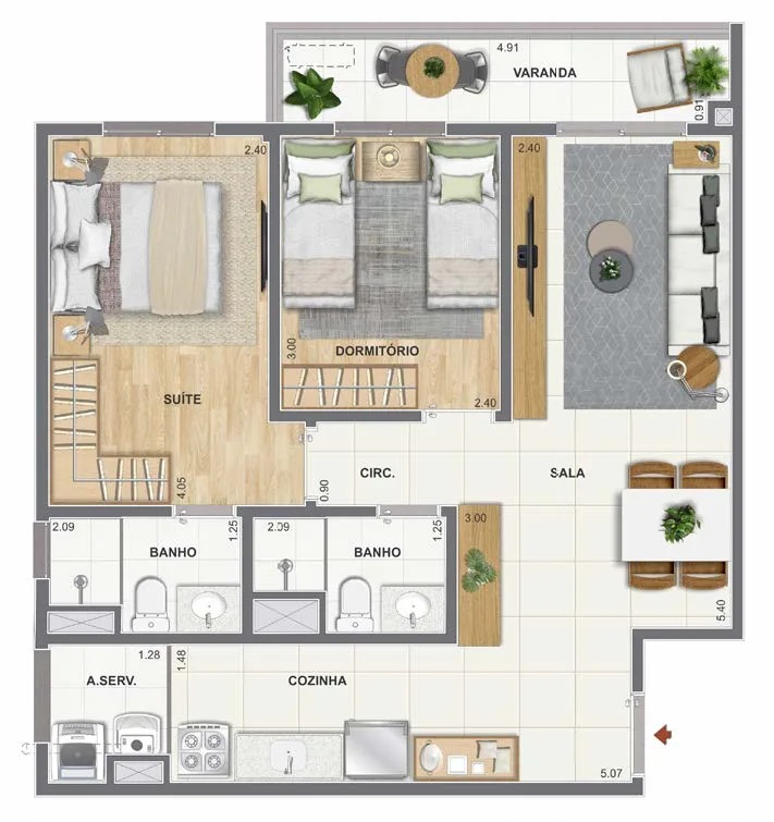 ORLA MAUÁ - RESIDENCIA NO PORTO MARAVILHA RJ. APARTAMENTOS COM 1, 2 E 3 QTOS.