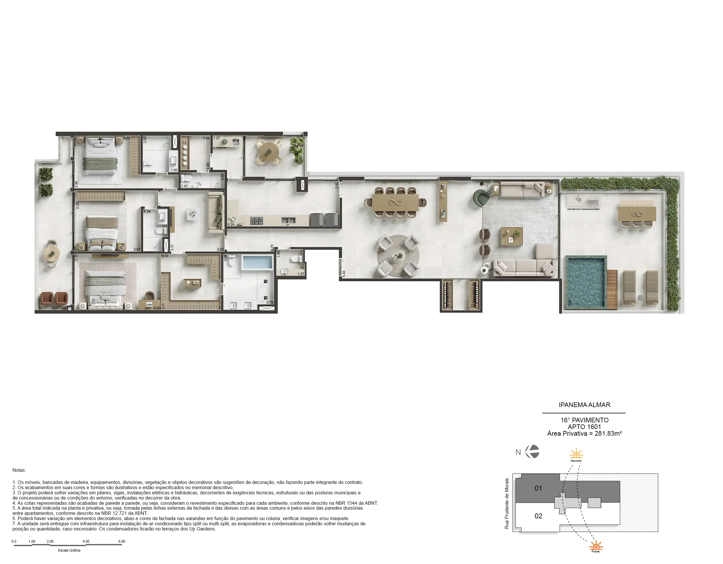 ALMAR IPANEMA - Amplos Apartamentos com 3 e 4 suítes, 158,00 a 437,00m², 3 vagas. 