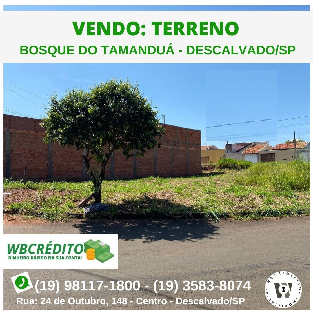 Terreno - , BOSQUE DO TAMANDUÁ, Descalvado, SP