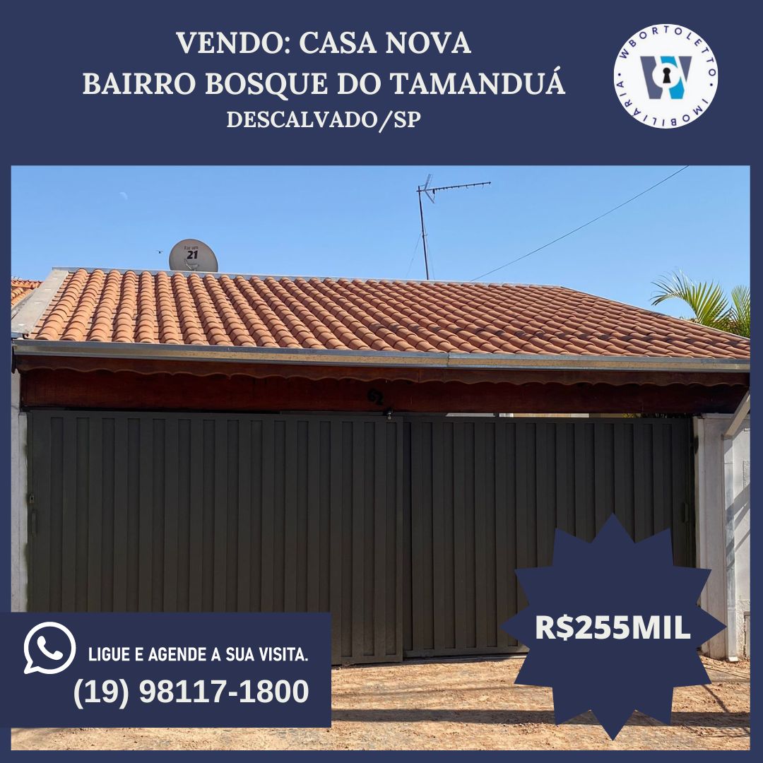 Casa - Venda, BOSQUE DO TAMANDUÁ, Descalvado, SP