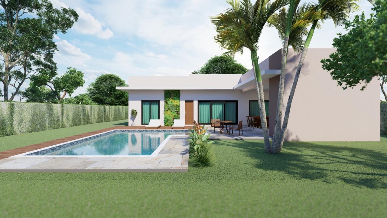 Casa moderna com vista para mata no Horizonte Azul 2: conceito aberto, 3 dorm (suíte master com closet), gourmet com churrasqueira e piscina