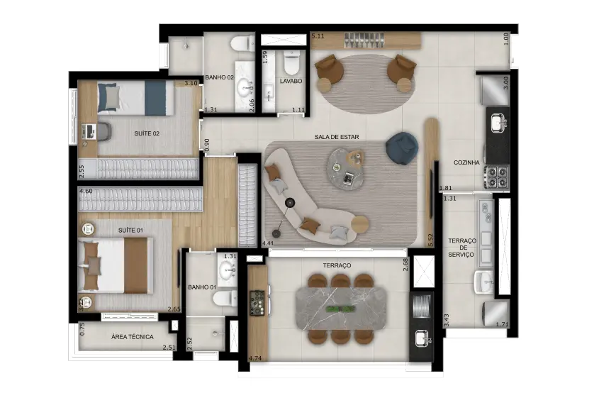 Apartamento, 2 Dorms à Venda, Tatuapé, 69 m²
