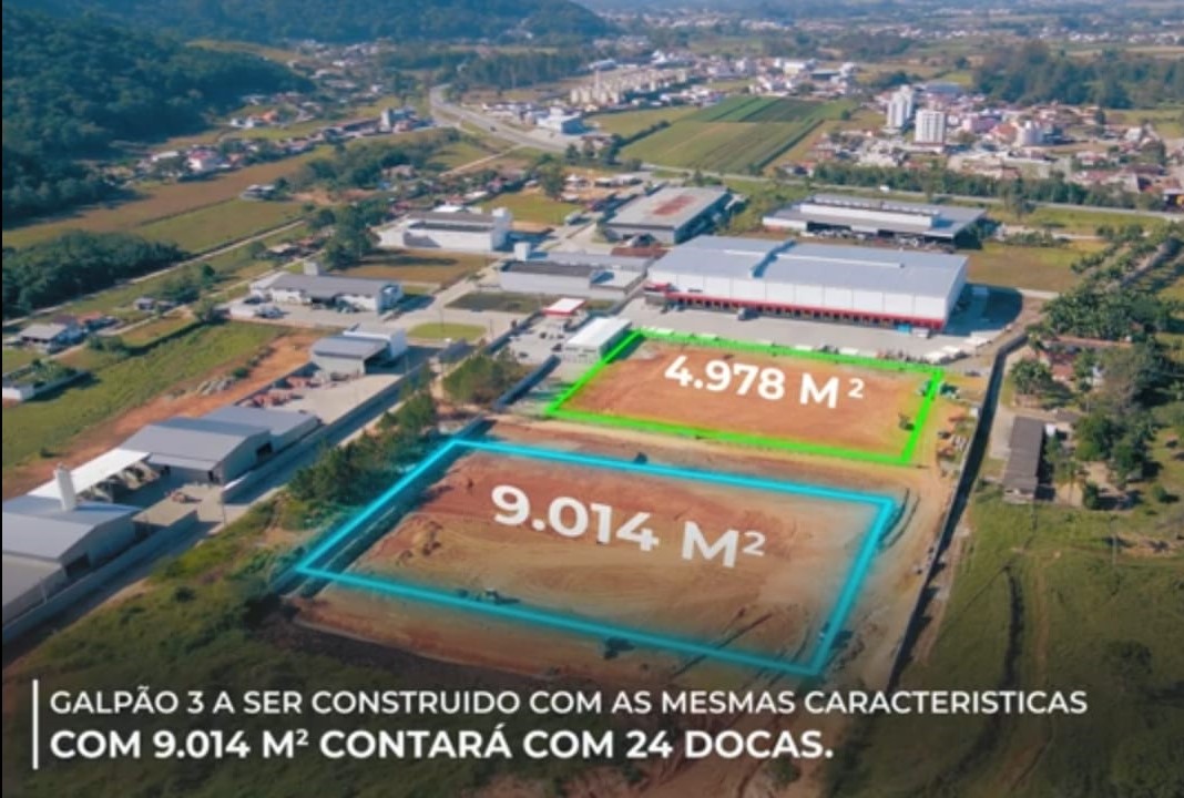 NOVO CONDOMINIO  LOGISTICO DIFERLOG, GALPÕES PARA LOCAÇÃO, NA BR 282, EM SANTO AMARO DA IMPERATRIZ. O NOVO CONDOMÍNIO ESTÁ LOCALIZADO AS MARGENS DA BR-282, NO KM 26, EM SANTO AMARO DA IMPERATRIZ, SC, NUM TERRENO COM ÁREA TOTAL DE 45.000 M2.