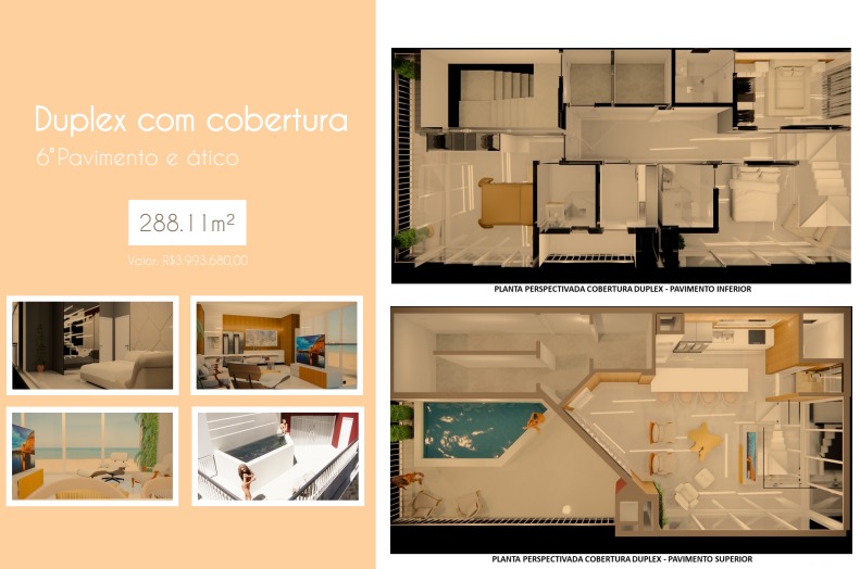 Apartamento 3 Suites, Duplex com Piscina a venda em Caioba, Matinhos - PR, Valor de Venda R$ 3.993.680,00