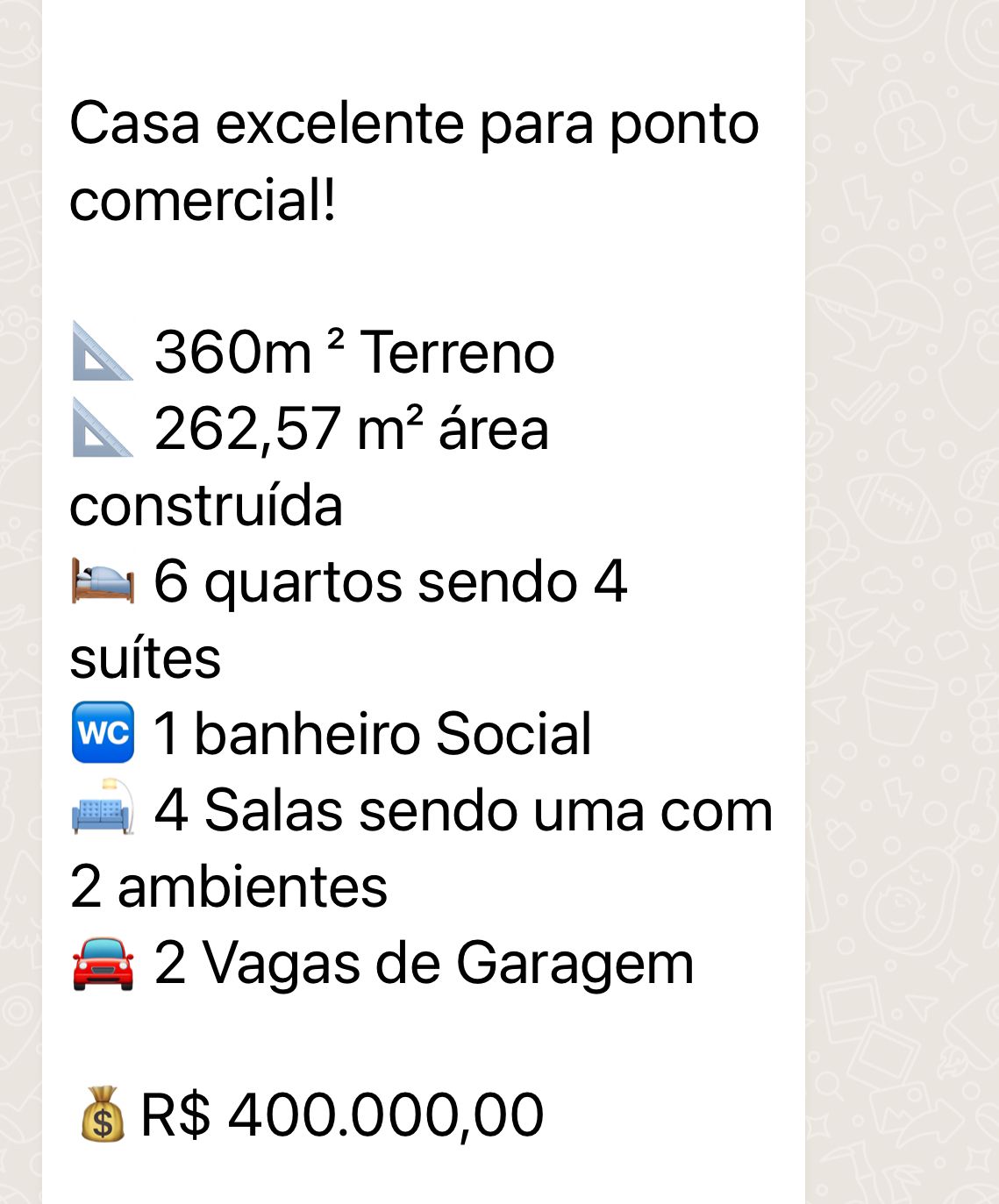 Casa excelente para Fins comercias -Sta Cruz I