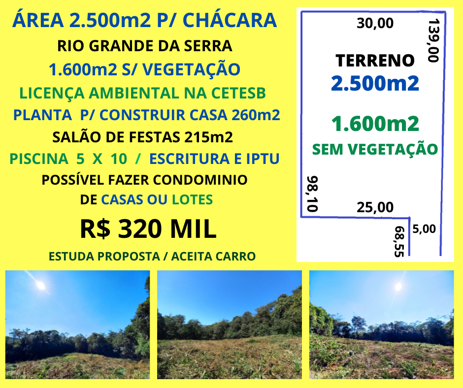 Terreno - Venda, Rio Grande da Serra, SP