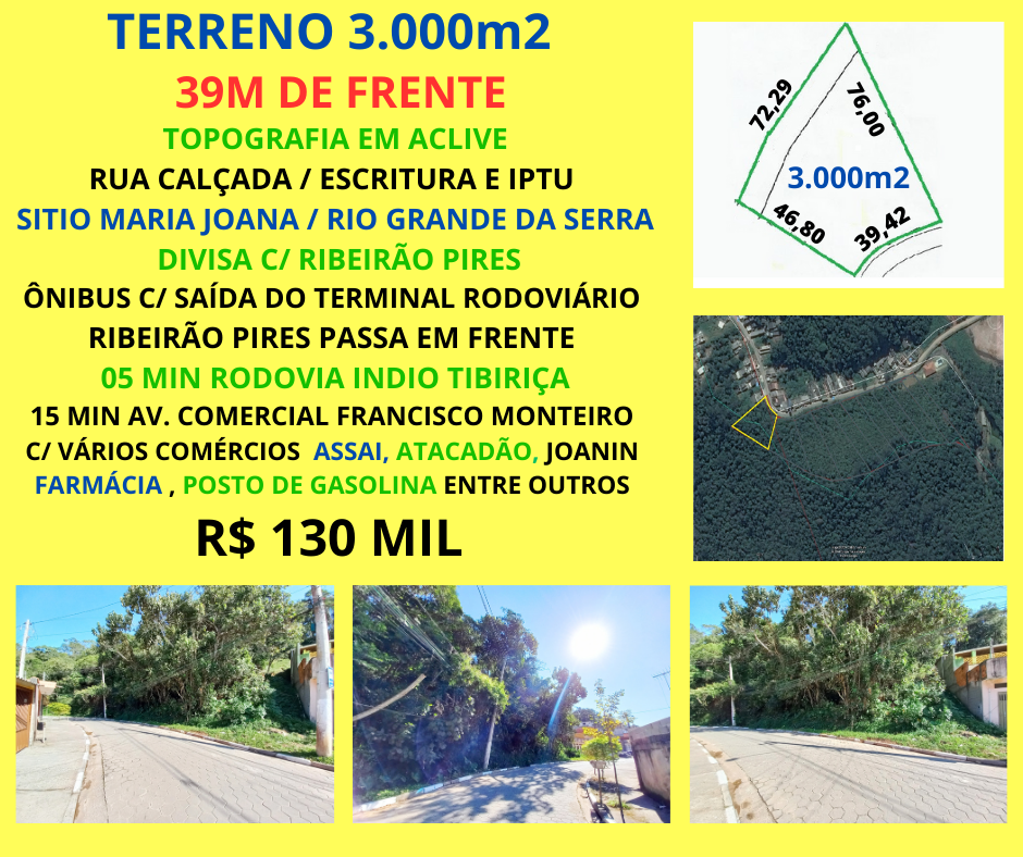 Terreno - Venda, Rio Grande da Serra, SP