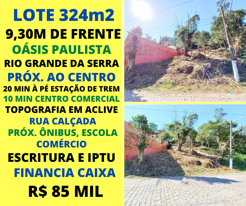 Lote 324m2 Oásis Paulista