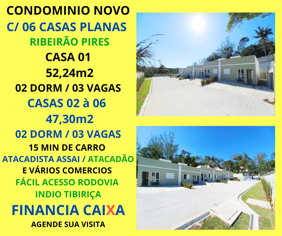 Casas Planas em Condominio Ribeirão Pires 
