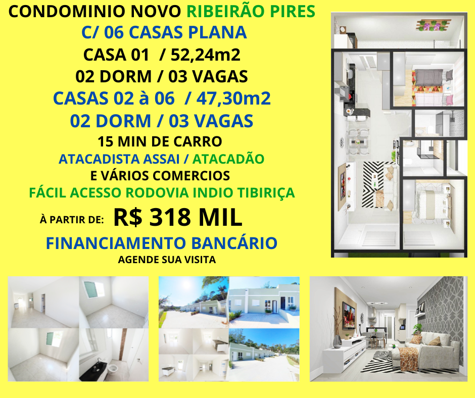 Casas Planas em Condominio Ribeirão Pires 