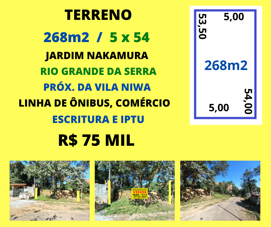 Terreno 268m2 jd nakamura