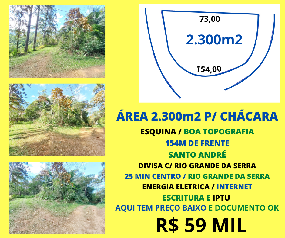 ÁREA 2.300M2  P/ CHÁCARA 