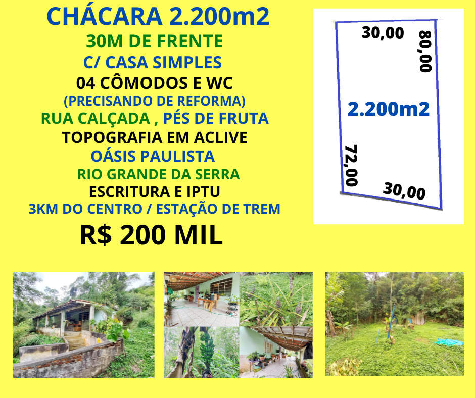 Chácara - Venda, Rio Grande da Serra, SP