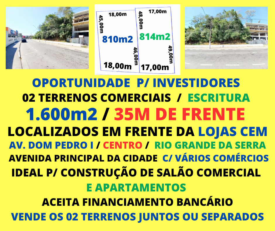 Terreno comercial - Venda, Rio Grande da Serra, SP