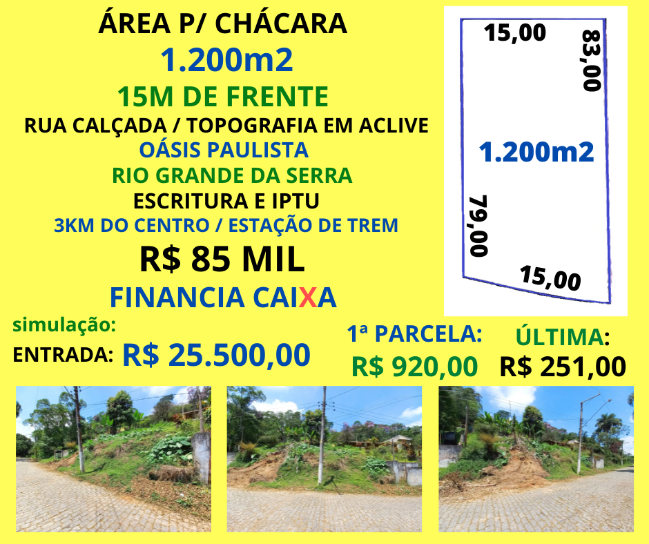 Terreno - Venda, Rio Grande da Serra, SP