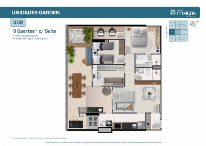 Apartamento de 2 e 3 Quartos no Ed. Ilha de Malta