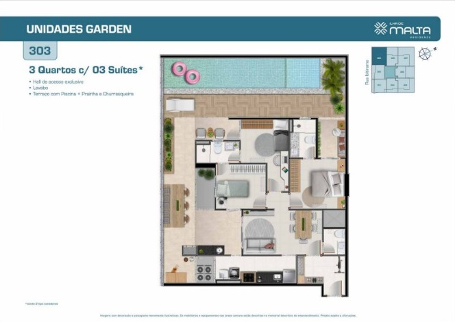 Apartamento de 2 e 3 Quartos no Ed. Ilha de Malta