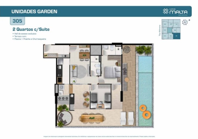 Apartamento de 2 e 3 Quartos no Ed. Ilha de Malta