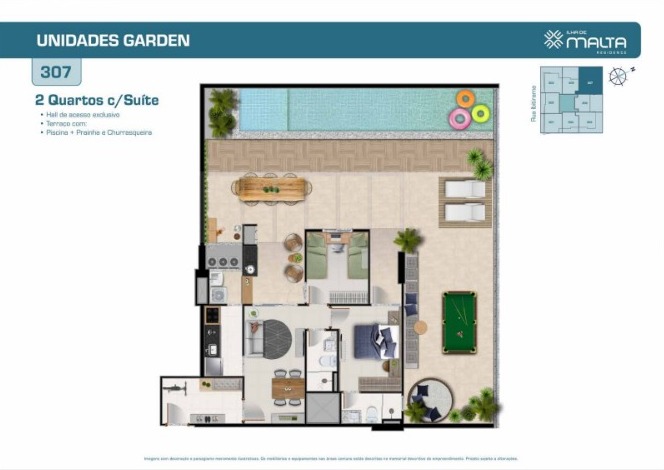 Apartamento de 2 e 3 Quartos no Ed. Ilha de Malta
