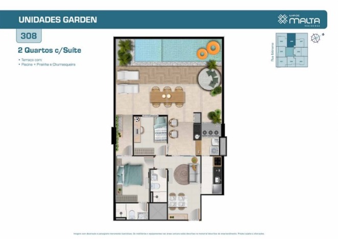 Apartamento de 2 e 3 Quartos no Ed. Ilha de Malta