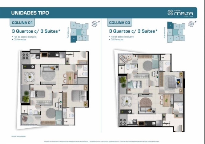 Apartamento de 2 e 3 Quartos no Ed. Ilha de Malta