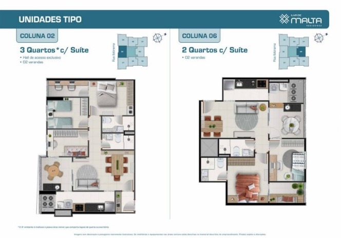 Apartamento de 2 e 3 Quartos no Ed. Ilha de Malta