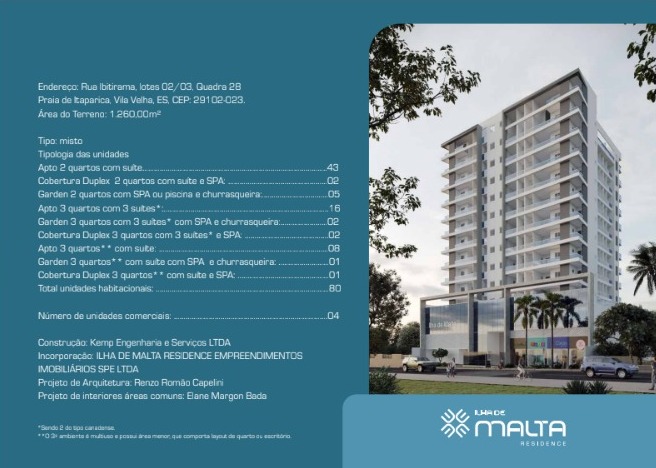 Apartamento de 2 e 3 Quartos no Ed. Ilha de Malta