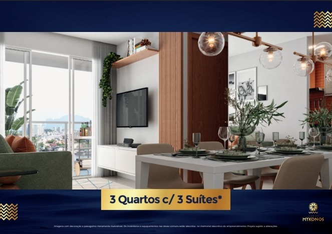 Apartamentos de 02 e 03 Quartos com suíte, no Edifício Ilha de Mykonos