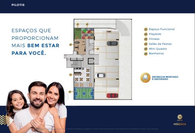 Apartamentos de 02 e 03 Quartos com suíte, no Edifício Ilha de Mykonos