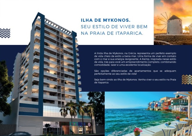 Apartamentos de 02 e 03 Quartos com suíte, no Edifício Ilha de Mykonos