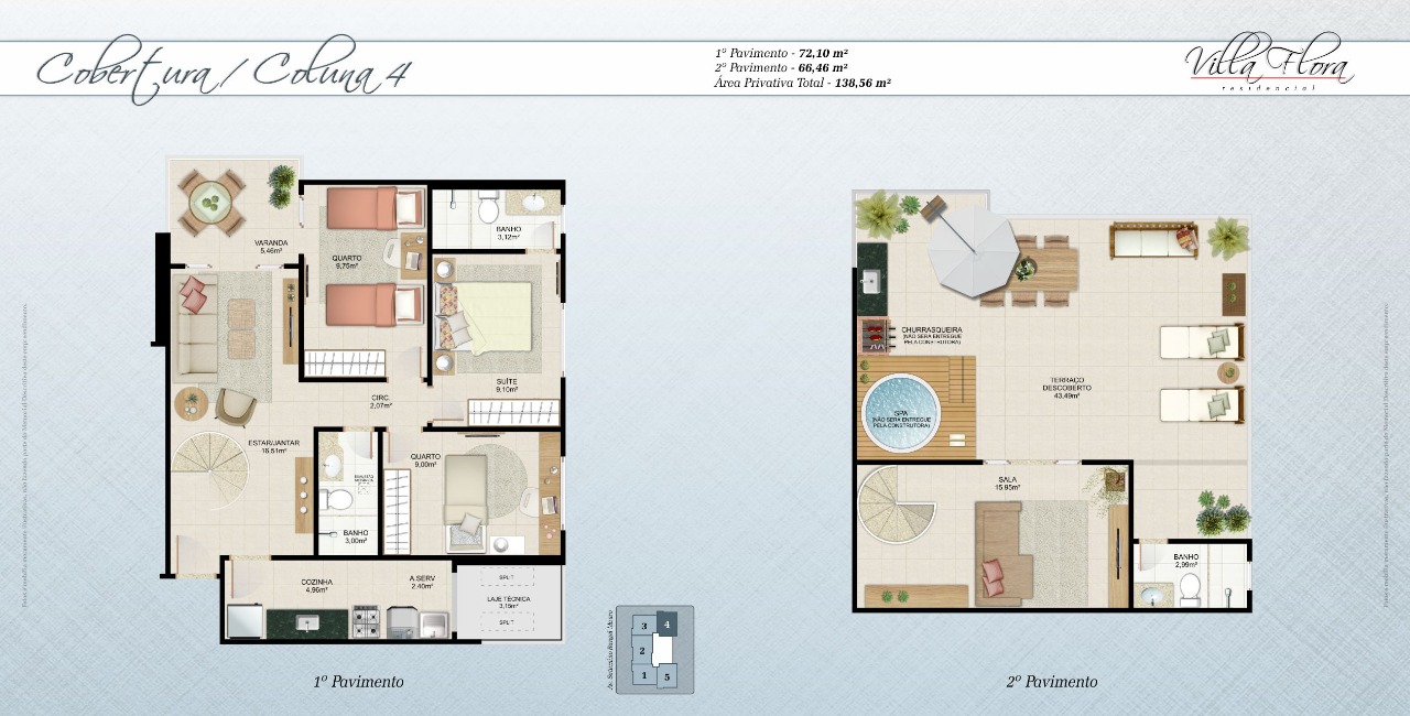 Cobertura Duplex no maravilhoso Villa Flora 