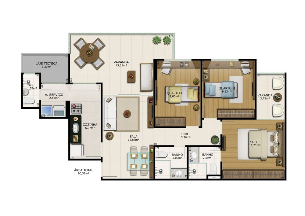 Apartamento de 03 Quartos com Suíte na Praia de Itaparica