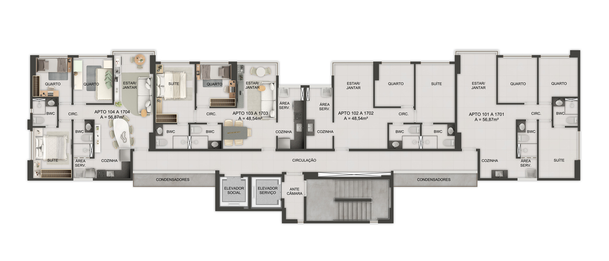 Apartamento com 2 e 3 quartos ,com ampla área de lazer (VIVENZA)