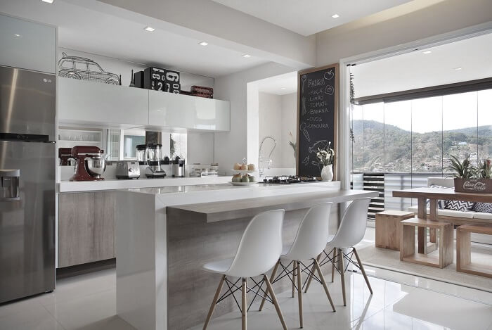 Dicas e truques para ter cozinha e sala de jantar integradas !