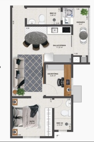 APARTAMENTO Á VENDA - BAIRRO ANITA GARIBALDI