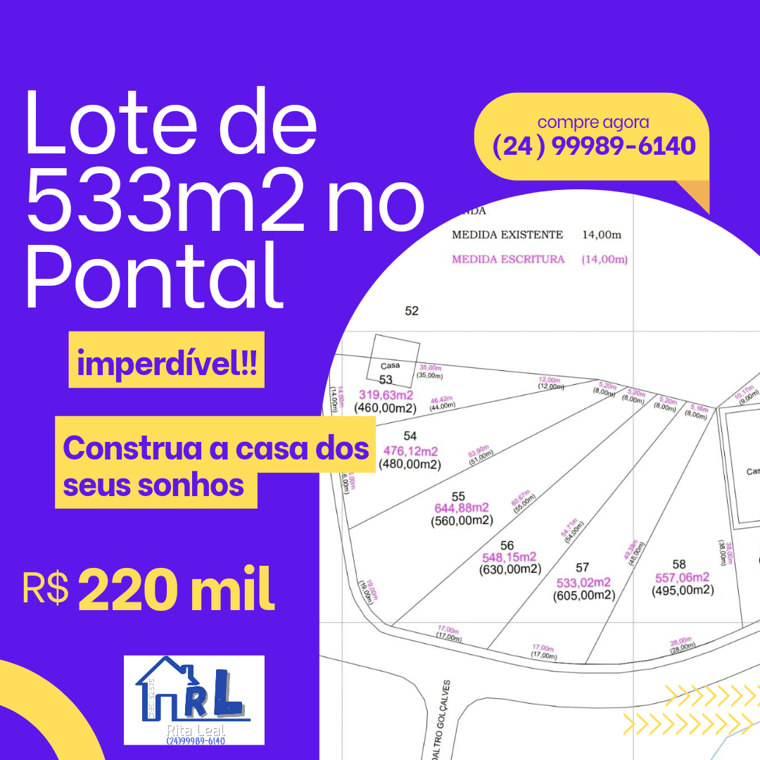 Vendo lote de 533m2 no Pontal em Angra dos Reis-RJ 
