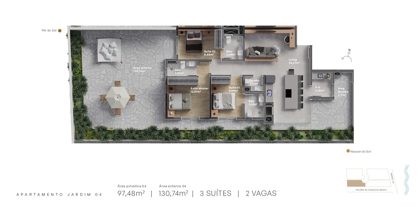 Apartamento com 3 SUÍTES em Itajuba - POUCOS PASSOS DO MAR