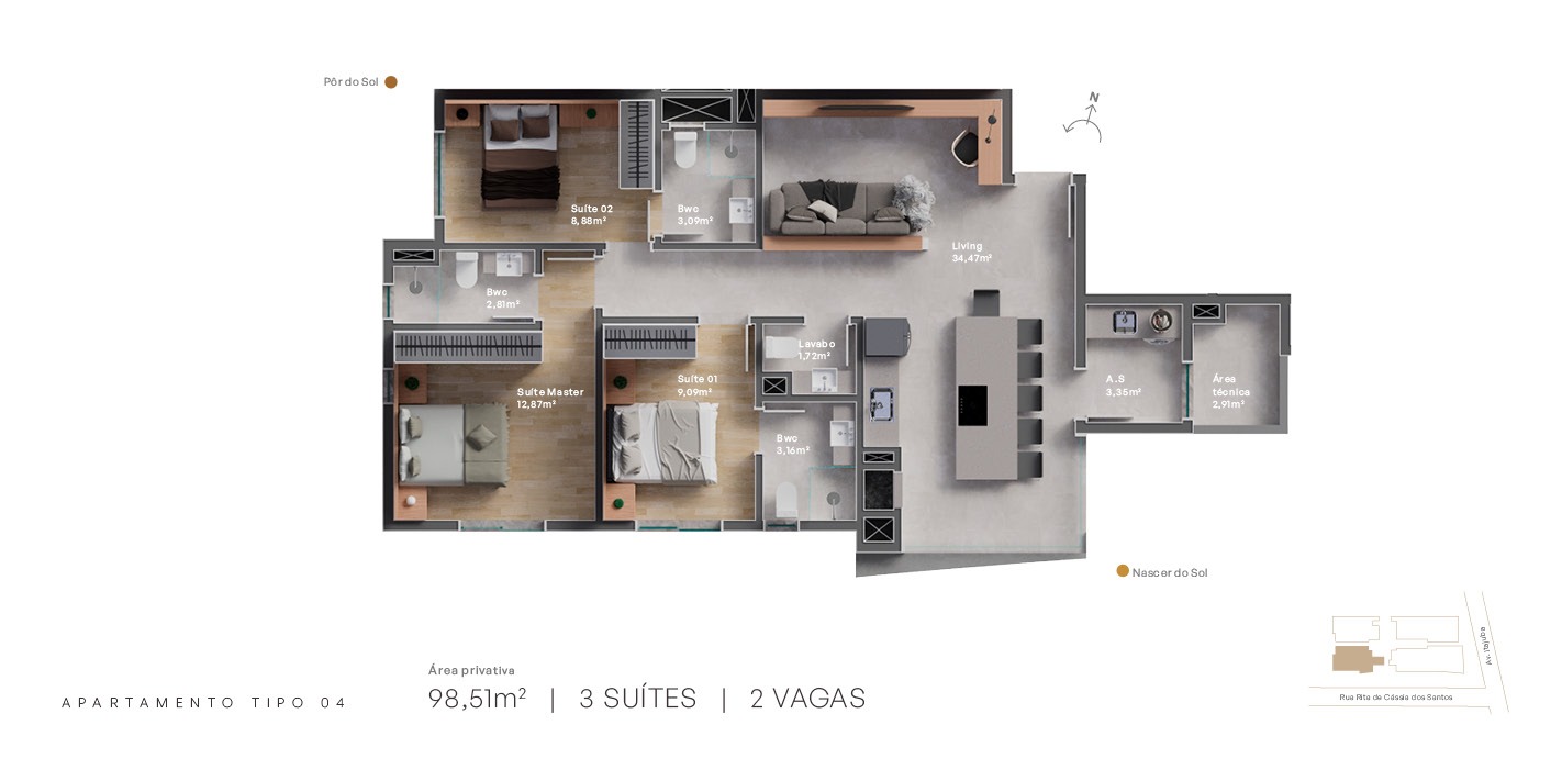 Apartamento com 3 SUÍTES em Itajuba - POUCOS PASSOS DO MAR