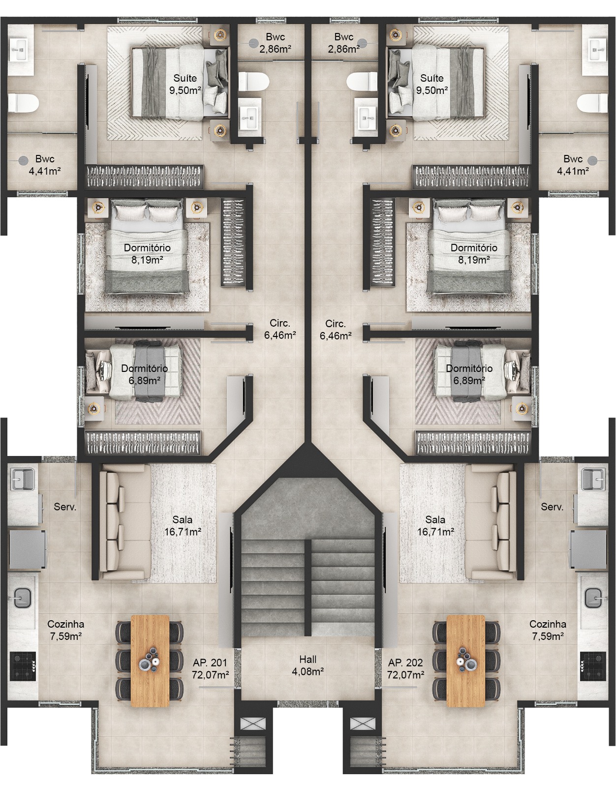 Apartamento com giardino no CENTRO de Barra Velha