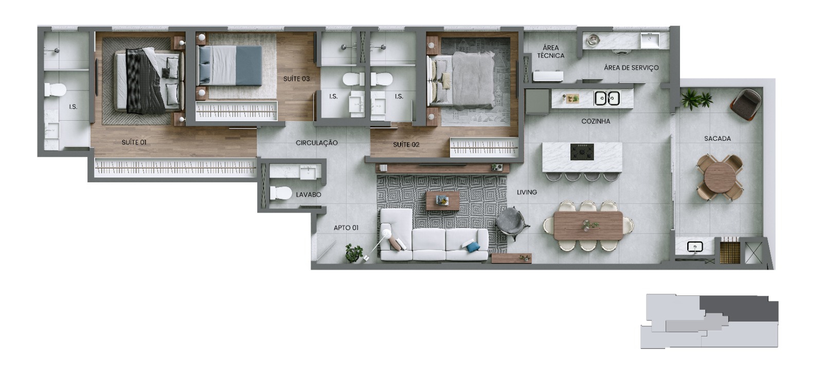 Apartamento no CENTRO DE PIÇARRAS - Alto Padrão e Vista-mar