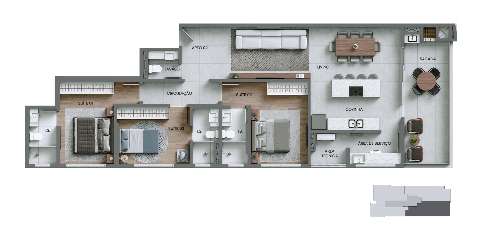 Apartamento no CENTRO DE PIÇARRAS - Alto Padrão e Vista-mar