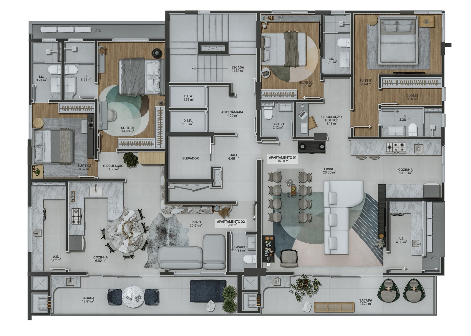 Apartamento na QUADRA DO MAR no Itacolomi - Balneário Piçarras