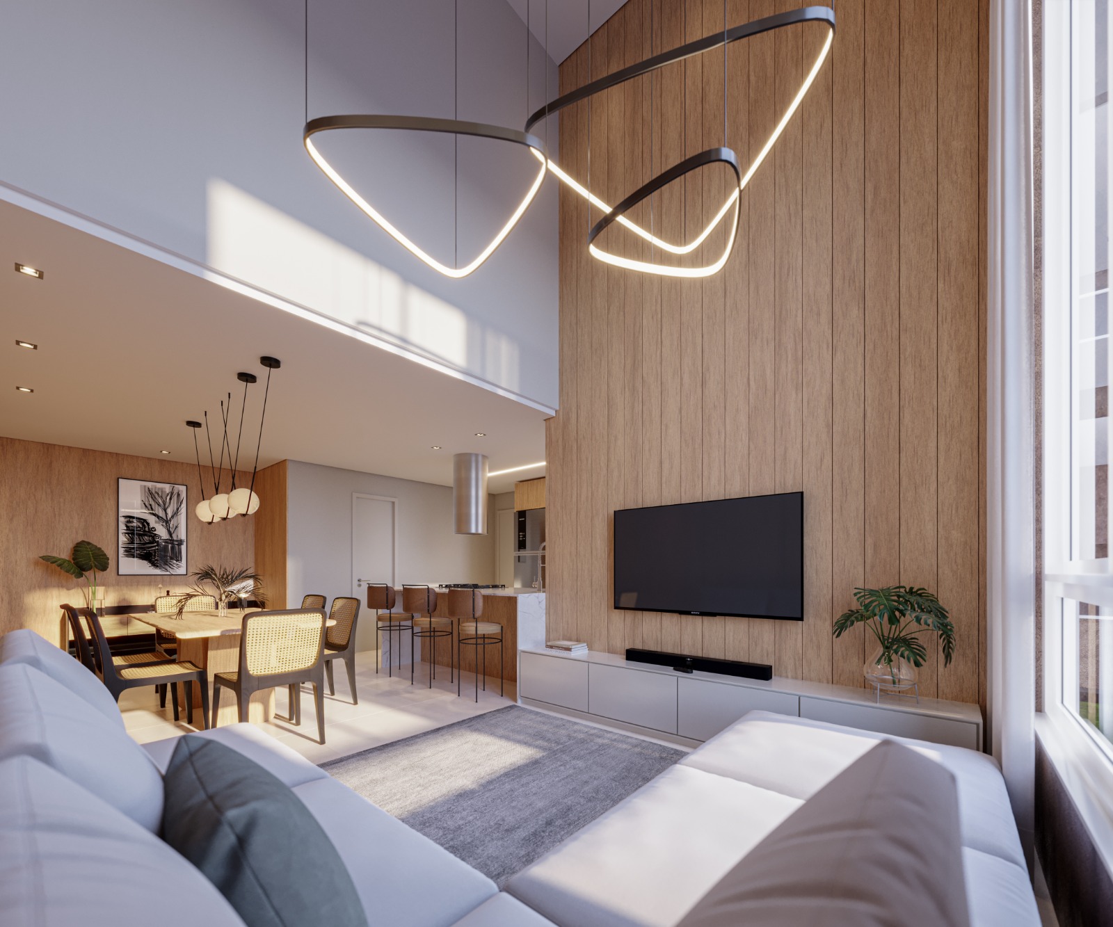 Apartamento com Pé-direito Duplo - Vista-mar permanente em Itajuba