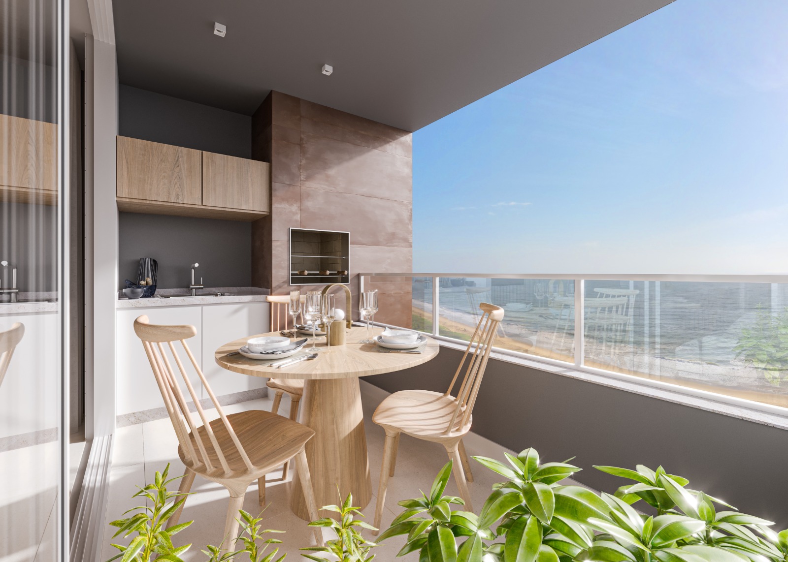 Apartamento com Pé-direito Duplo - Vista-mar permanente em Itajuba