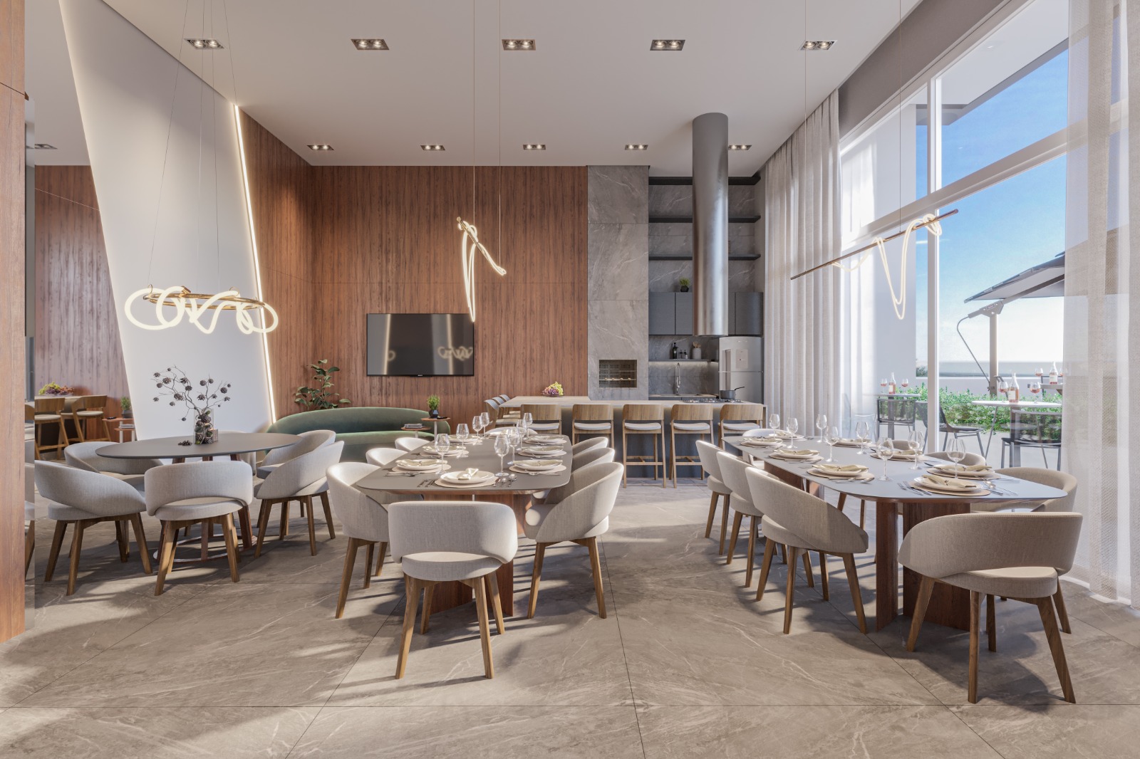 Apartamento com Pé-direito Duplo - Vista-mar permanente em Itajuba