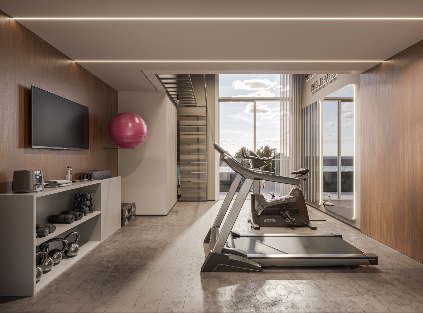 Apartamento com Pé-direito Duplo - Vista-mar permanente em Itajuba